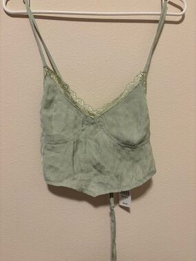 PacSun Sage Green Lace Trim Cami Top